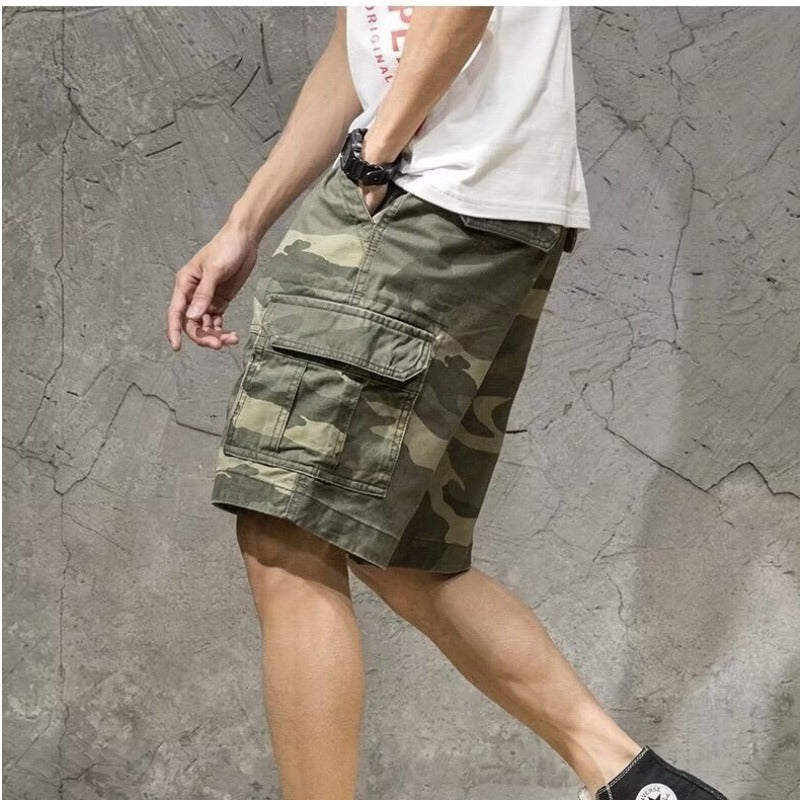 Short cargo camouflage homme