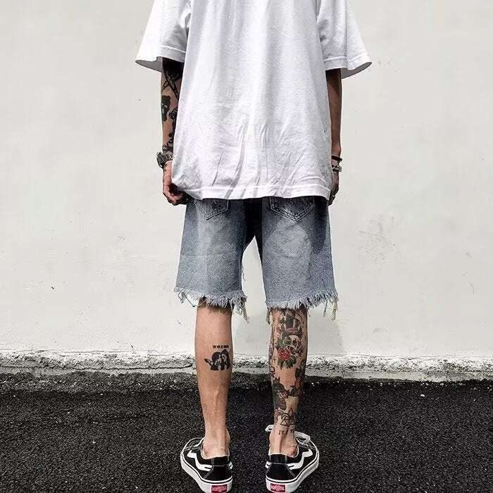 Niche Design American Beggar Ripped Five-point Sports Pants