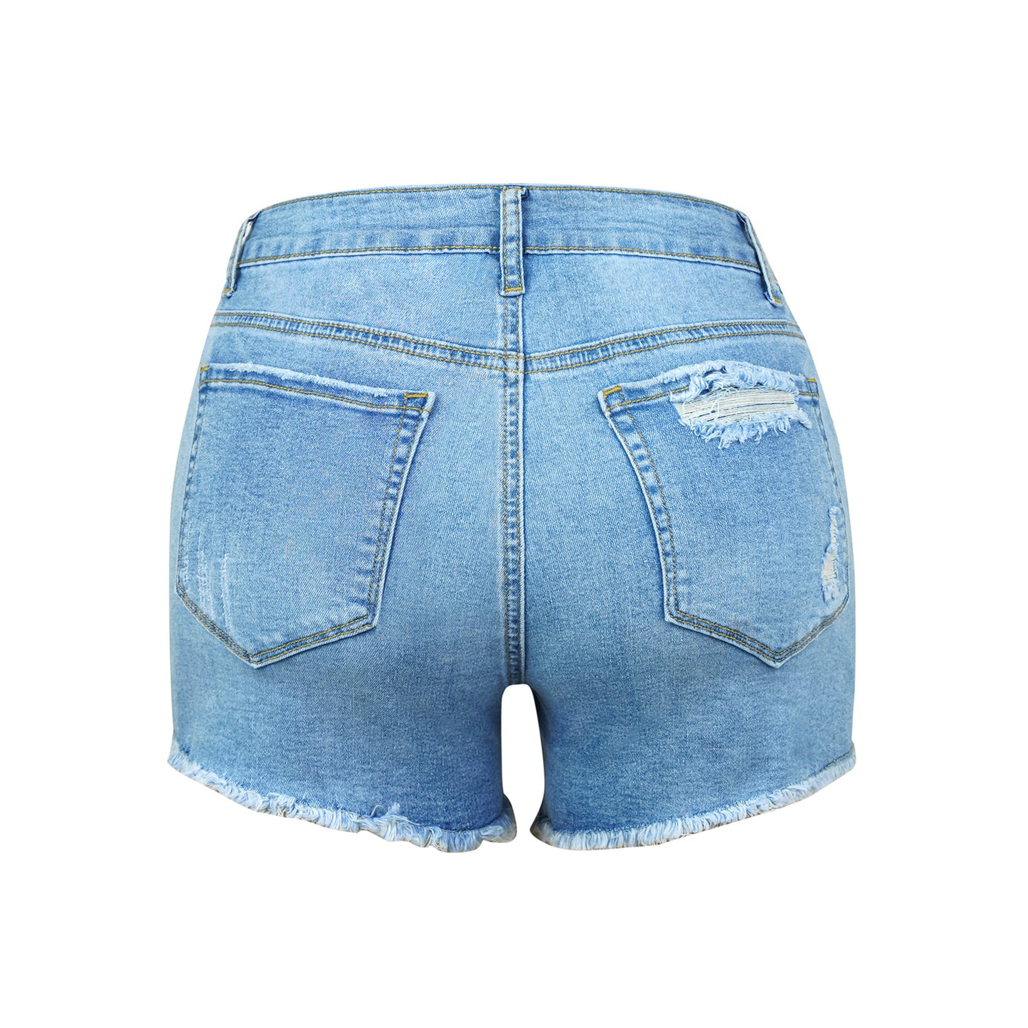 Short en jean taille mi-haute femmes