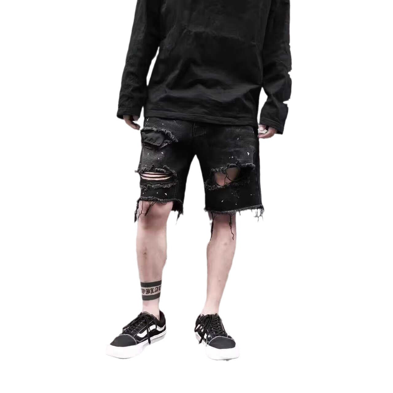 Niche Design American Beggar Ripped Five-point Sports Pants