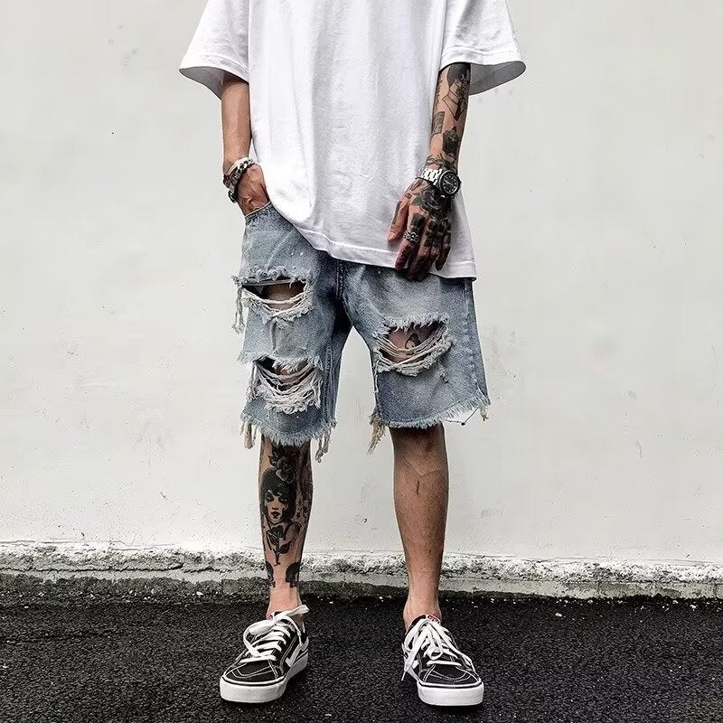 Niche Design American Beggar Ripped Five-point Sports Pants