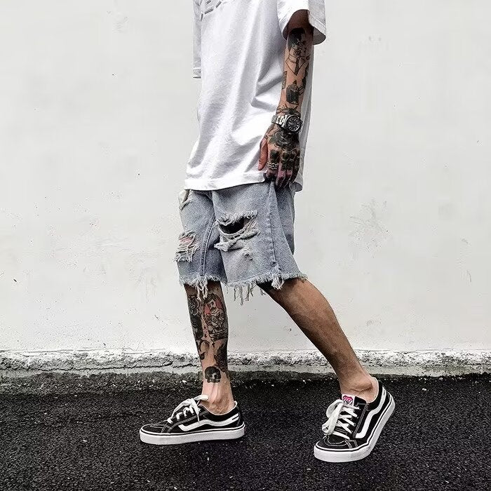 Niche Design American Beggar Ripped Five-point Sports Pants