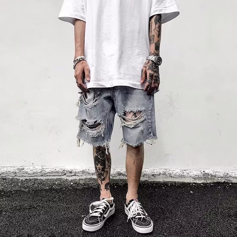 Niche Design American Beggar Ripped Five-point Sports Pants