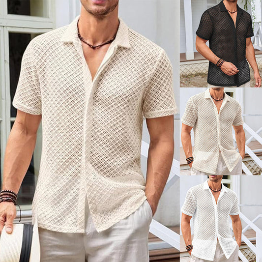 Chemise à manches courtes en maille d’été Hommes