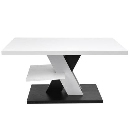 Table basse moderne Table stable imperméable de grande capacité avec étagère