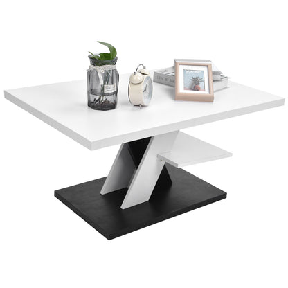 Table basse moderne Table stable imperméable de grande capacité avec étagère