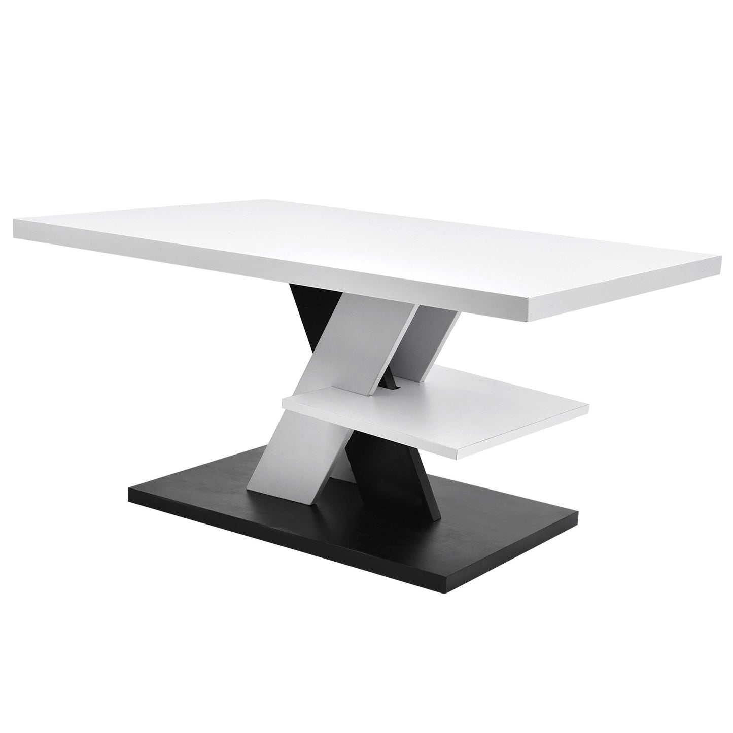 Table basse moderne Table stable imperméable de grande capacité avec étagère