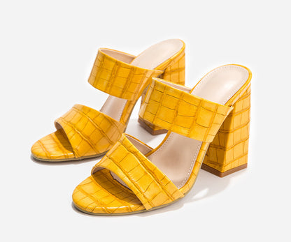 Chunky high heel sandals
