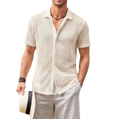 Chemise à manches courtes en maille d’été Hommes