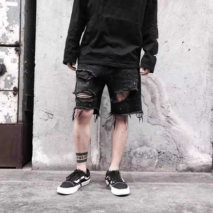 Niche Design American Beggar Ripped Five-point Sports Pants