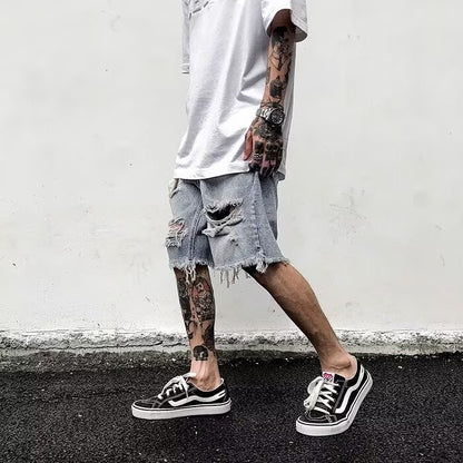 Niche Design American Beggar Ripped Five-point Sports Pants