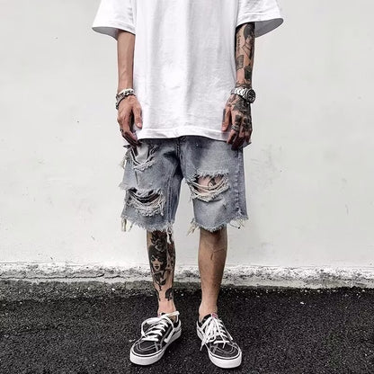 Niche Design American Beggar Ripped Five-point Sports Pants