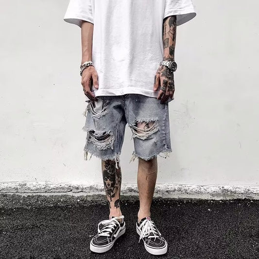 Niche Design American Beggar Ripped Five-point Sports Pants