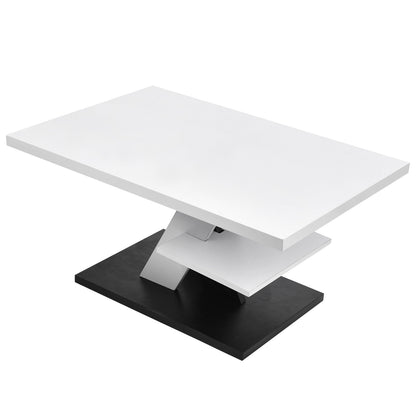 Table basse moderne Table stable imperméable de grande capacité avec étagère