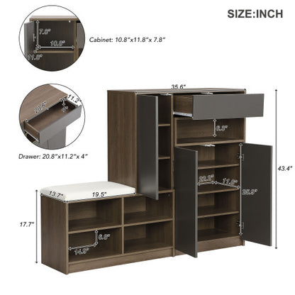 Banc et Rangement De Chaussures 2 En 1