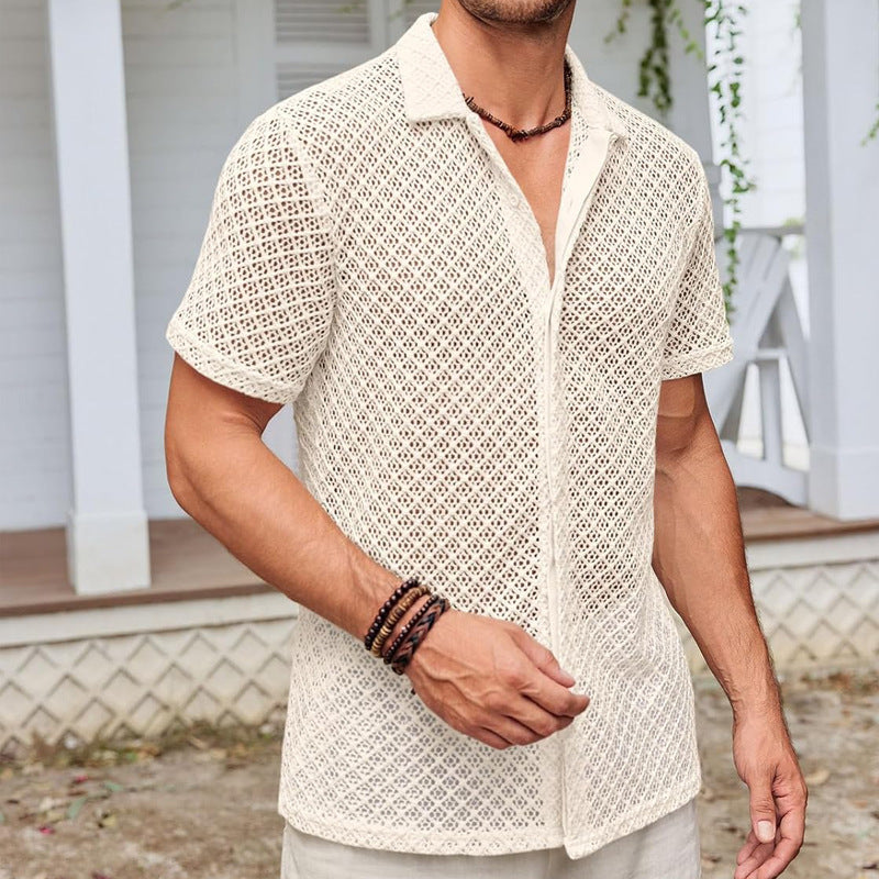 Chemise à manches courtes en maille d’été Hommes