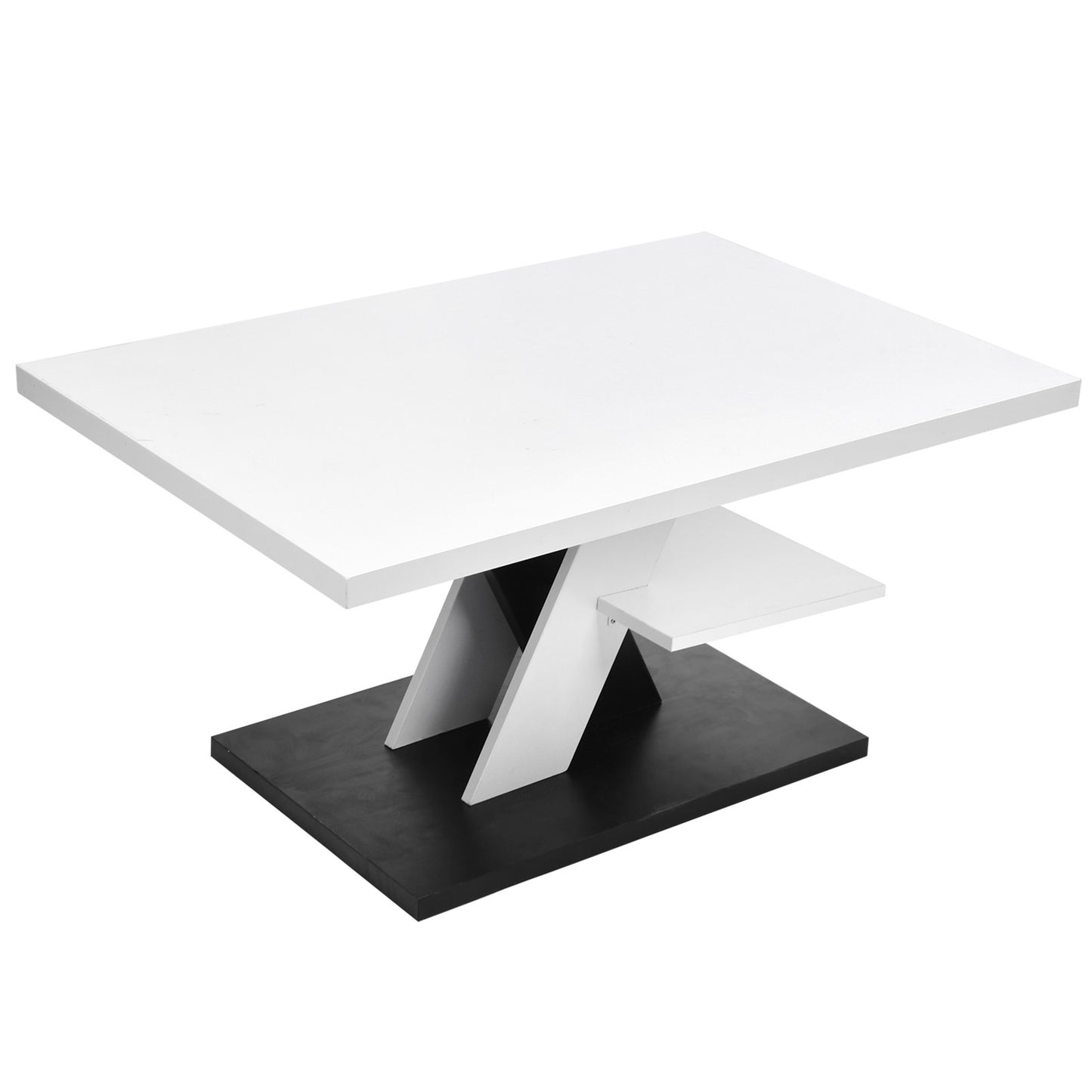 Table basse moderne Table stable imperméable de grande capacité avec étagère